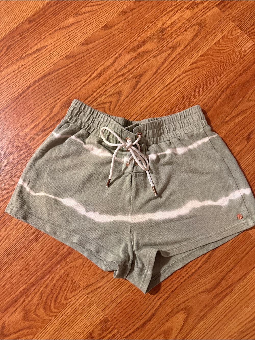 Volcom Olive Green Tie-Dye Drawstring Athletic Shorts